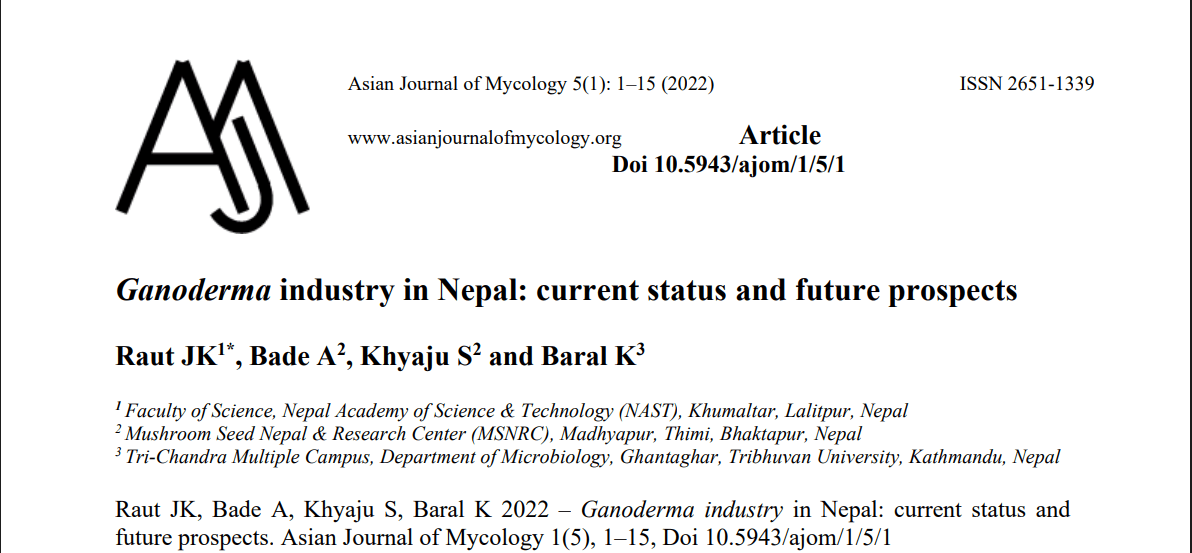 Scientific Publications - Mushroom research in Nepal